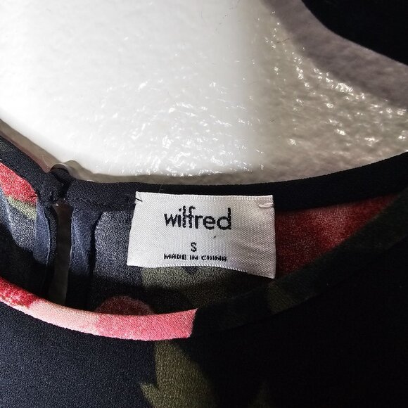 Wilfred Small Black Floral Top Cambria Crop Blouse Office Career Professional - Picture 2 of 4